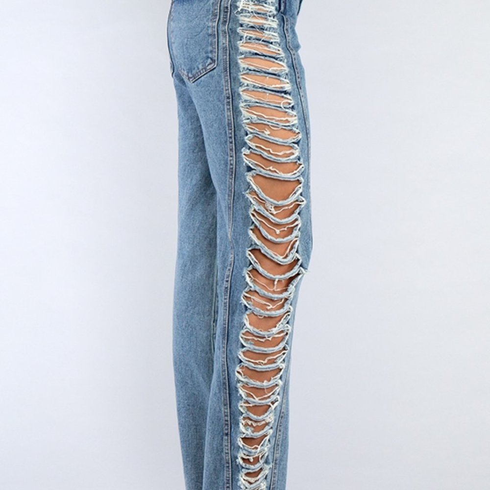 Distressed Ripped Demin Jeans - Picture 5 of 16